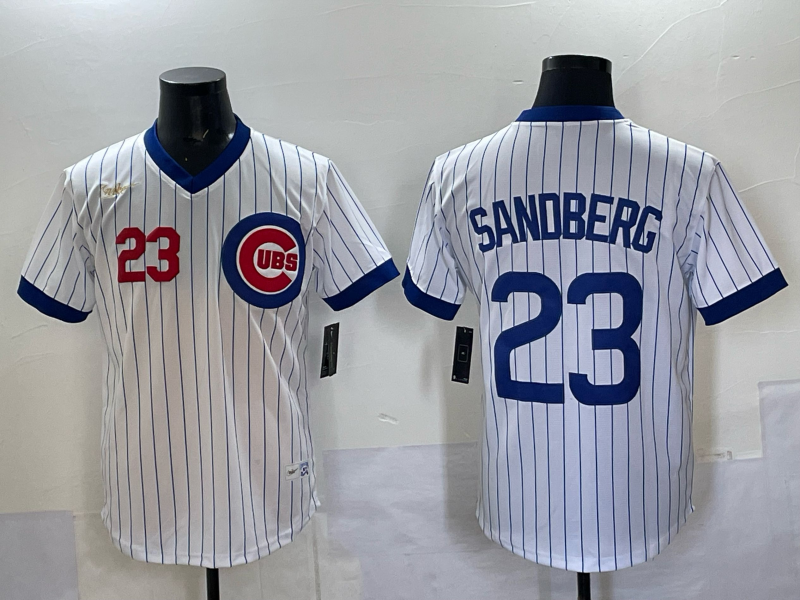 Men Chicago Cubs #23 Sandberg white Nike MLB 2025 jersey 008->san francisco 49ers->NFL Jersey